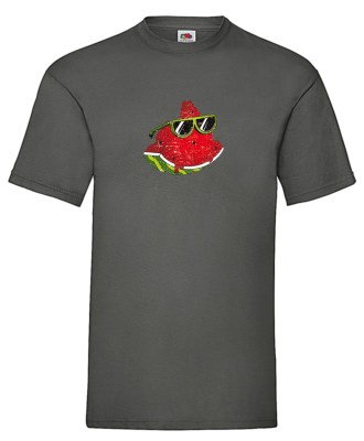 FRUIT OF THE LOOM T-shirt με στάμπα K2505 ΓΚΡΙ ΣΚΟΥΡΟ